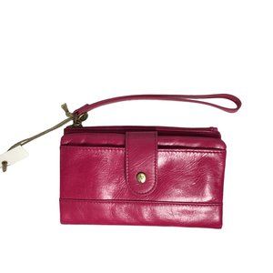 HOBO International Wallet Wristlet Leather w/ Zipper Compartment Pink NEW